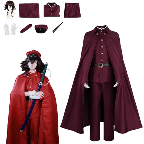 ZHAOSJ Anime Bungo Stray Dogs Cosplay Kostüm Charakter Suehiro Tecchou Fancy Dress Up Mit Perücke Frauen Uniform Outfits Komplettes Set Halloween Karneval Party von ZHAOSJ