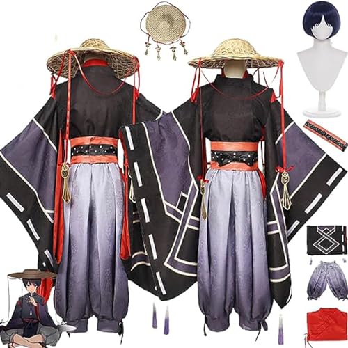 ZHAOSJ Anime Genshin Impact Cosplay-Kostüm, Anime-Charakter Scaramouche-Kostüm, Uniform mit Perücke, Anime-Themen-Halloween-Kimono-Umhang von ZHAOSJ