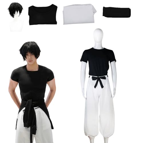 ZHAOSJ Anime Jujutsu Kaisen Cosplay Kostüm Charakter Fushiguro Toji Fancy Dress Up Mit Perücke Frauen Uniform Outfits Komplettes Set Halloween Karneval Party von ZHAOSJ