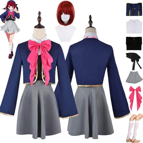 ZHAOSJ Anime Oshi No Ko Arima Kana Cosplay Kostüm Outfit JK Schuluniform Kleider Perücke Hut Full Set Halloween Karneval Party Dress Up Anzug von ZHAOSJ