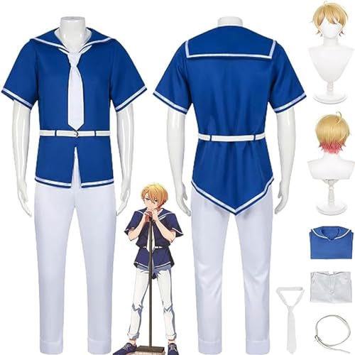 ZHAOSJ Anime Oshi No Ko Cosplay Kostüm, Anime Charakter Hoshino Aquamarin Kostüm Uniform mit Perücke, Halloween Mantel Herren Uniform Kleid Kimono Cape von ZHAOSJ