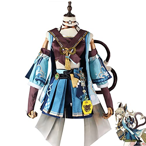 ZHAOSJ Genshin Impact Cosplay Kostüm Outfit Spiel Anime Charaktere Uniform Kleid Komplettes Set Halloween Dress Up Anzug von ZHAOSJ