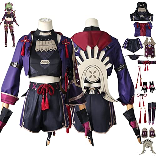 ZHAOSJ Genshin Impact Kuki Shinobu Cosplay Kostüm Modell Zubehör Outfit Uniform Halloween Karneval Party Cosplay Komplettset für Frauen von ZHAOSJ