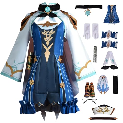 ZHAOSJ Genshin Impact Sucrose Cosplay Kostüm Einteiliges Kleid Anzug Rock Show Cape Halloween Party Outfits von ZHAOSJ