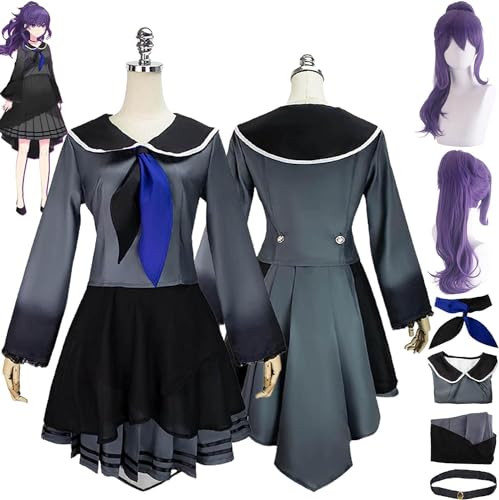 ZHAOSJ Projekt Sekai Bunte Bühne Asahina Mafuyu Cosplay Kostüm Outfit Spielfigur Akiyama Mizuki Uniform Komplettset Halloween Dress Up Anzug Mit Perücke von ZHAOSJ