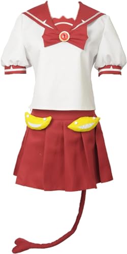 ZHAOSJ Willkommen in der Dämonenschule Iruma-kun Valac Clara Mädchen-Uniform, Cosplay-Kostüm, weißes Oberteil, roter Rock, Lolita-Dämonenkleid von ZHAOSJ