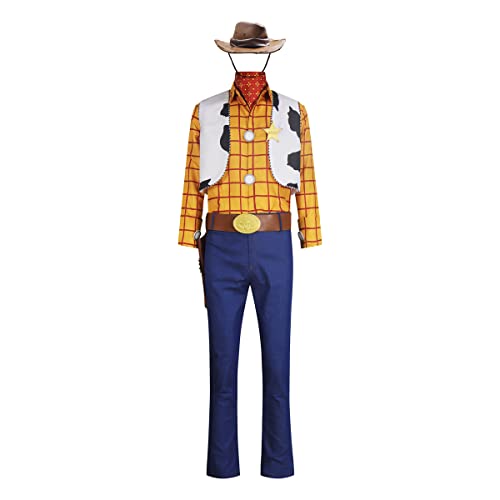 ZHAOSJ Woody-Kostüm für Herren, Woody-Kostüm für Erwachsene, klassisches Kit, Cosplay, Cowboy, Sheriff, Halloween, Uniform, Verkleidung für Erwachsene von ZHAOSJ