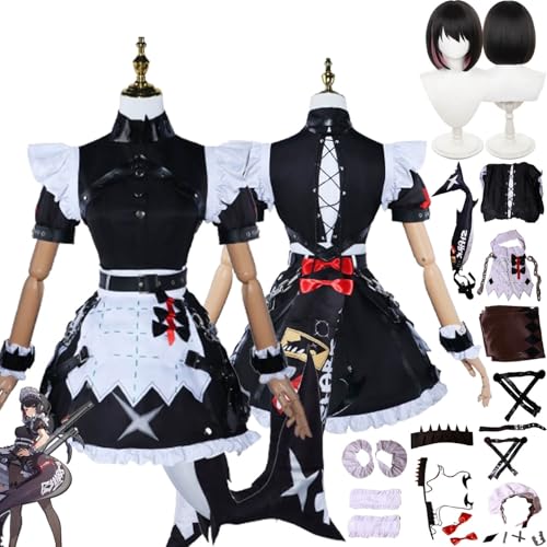 ZHAOSJ Zenless Zone Zero Ellen Joe Cosplay Kostüm Outfit Spielcharakter Uniform Kleider Komplettes Set Halloween Karneval Party Dress Up Anzug mit Perücke Kopfschmuck Schwanz für Frauen Mädchen von ZHAOSJ