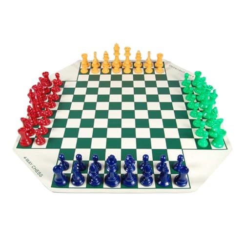 Vier Spieler Schach Brettspiel Set Weiches Faltschachbrett Mittelalter Schachspiele Reise Familie Schachspiel von ZHAPEG