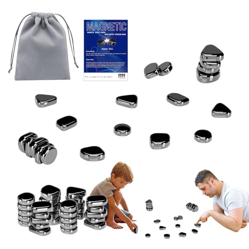 Magnetisches Schachspiel, Magnetisches Schachspiel Set Magnetspiel mit Magneteffekt, Tragbares Magnetschach mit 30 Magnetstücken, Partyzubehör für Familientreffen und Reisen Magnetische von ZHCIHO