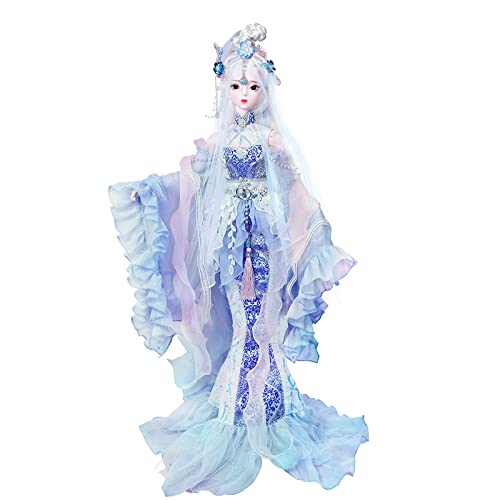 ZHENGRUI Bjd Puppe Perücke Antike Kostüm Puppe 1/3 Mädchen Sd Drei Königreiche Puppen 62cm 34 Gelenke 360° Bewegliches Offizielles Make-up für Mädchen von ZHENGRUI