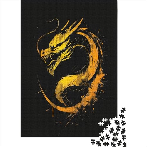 Drache 1000 Stück Puzzles Für Erwachsene Teenager Stress Abbauen Familien-Puzzlespiel 1000-teiliges Puzzle Kinder Lernspiel Spielzeug Geschenk Puzzel 1000pcs (75x50cm) von ZHENGYUU