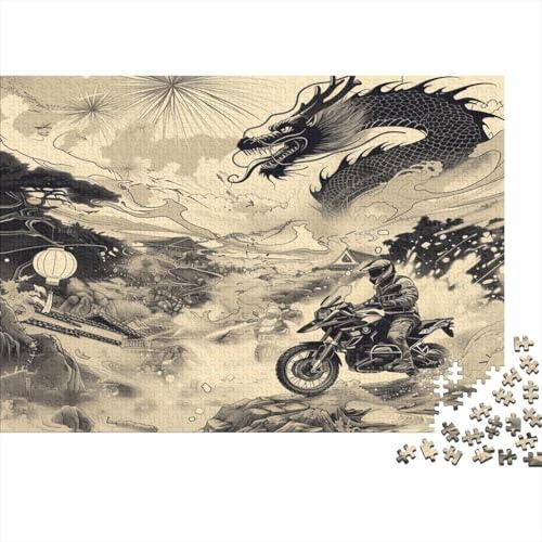 Kreuz-Country Motorcycle 1000 Teile, Impossible Puzzle,Geschicklichkeitsspiel Für Die Ganze Familie, Erwachsenenpuzzle Ab 14 Jahren Puzzel 1000pcs (75x50cm) von ZHENGYUU