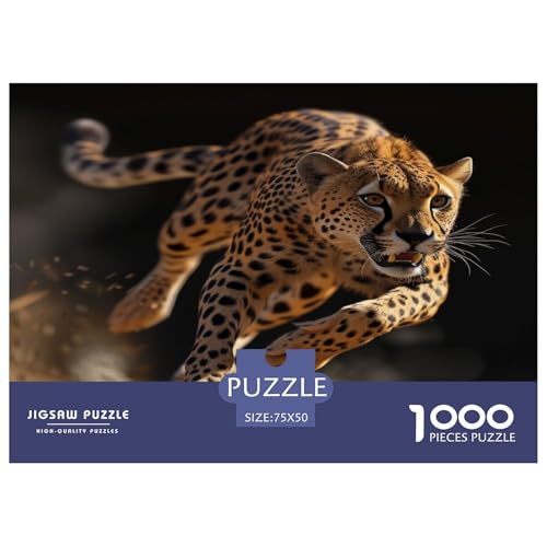 Leopard Puzzle 1000 Teile,Puzzle Für Erwachsene, Impossible Puzzle, Geschicklichkeitsspiel Für Die Ganze Familie,Puzzle Farbenfrohes,Puzzle-Geschenk,Raumdekoration Puzzel 1000pcs (75x50cm) von ZHENGYUU