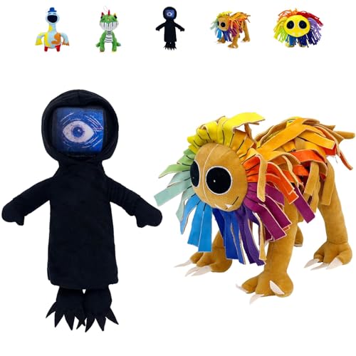 ZHICHENG Nightmare Critters Doey 12" Plush Toy - Official Monster Game Character Collectible for Kids & Adults (Black+Yarnaby) von ZHICHENG