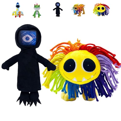 ZHICHENG Nightmare Critters Doey 12" Plush Toy - Official Monster Game Character Collectible for Kids & Adults (Black+Yarnaby B) von ZHICHENG