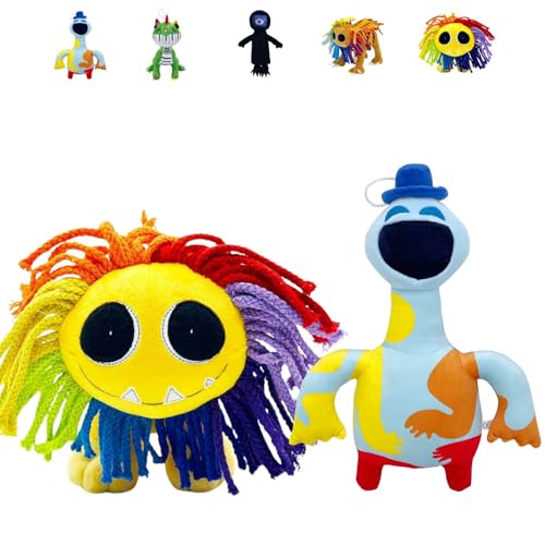 ZHICHENG Nightmare Critters Doey 12" Plush Toy - Official Monster Game Character Collectible for Kids & Adults (Doey+Yarnaby B) von ZHICHENG