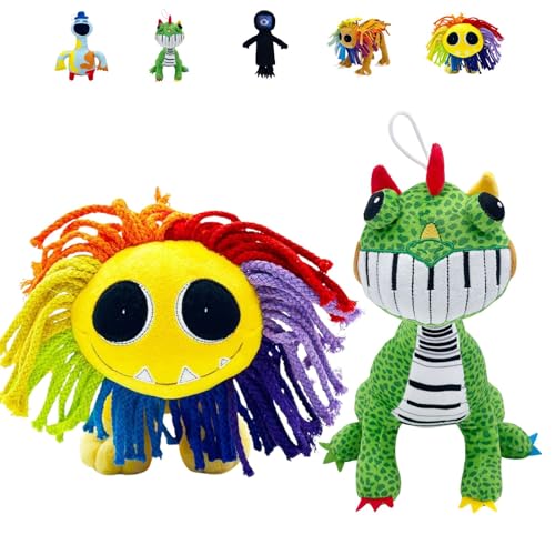 ZHICHENG Nightmare Critters Doey 12" Plush Toy - Official Monster Game Character Collectible for Kids & Adults (Pianosaurus+Yarnaby B) von ZHICHENG