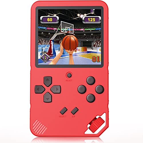 ZHISHAN 16 Bit Handheld Spielkonsole Retro Tragbare Spiele Konsolen inkl. 220 Klassische Vintage Video Spielen 3.0 "LCD HD Bildschirm Arcade Erholung System Geburtstags Geschenk für Kinder (Hellrot) von ZHISHAN