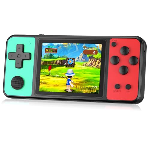 ZHISHAN 32 Bit Handheld Spiele für Kinder Eingebaute 139 Videospiele,3.0“ IPS Bildschirm Wiederaufladbar Arcade Gaming Player,Elektronisches Spielzeug für Jungen Mädchen Grün Rot von ZHISHAN