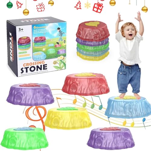 Light up Stepping Stones for Kids, Light up Musical Stepping Stones, Light up Stepping Stones for Toddlers, Light Up Musical Stepping Stones for Kids,Non-slip Balance Stepping Stones Kids (6Pcs) von ZHKVAG