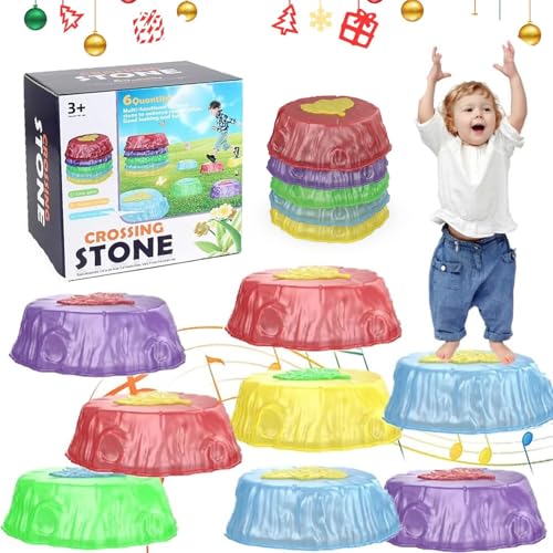 Light up Stepping Stones for Kids, Light up Musical Stepping Stones, Light up Stepping Stones for Toddlers, Light Up Musical Stepping Stones for Kids,Non-slip Balance Stepping Stones Kids (8Pcs) von ZHKVAG