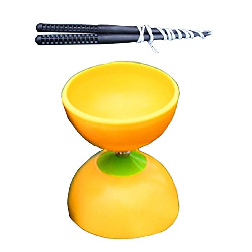 ZHOUBA Lustiges chinesisches YOYO Clutch Professionelles Diabolo Set Metallstäbe String Toys - Gelb von ZHOUBA