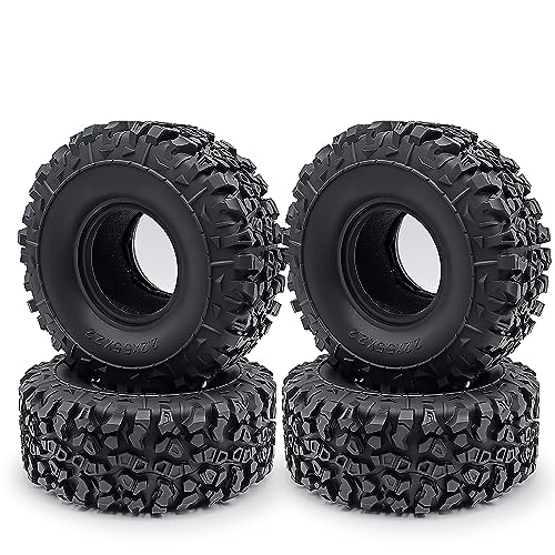 ZHRCFUN 4Pcs 2.2inch RC Reifen Schlamm Terrain Gummireifen RC Crawler Reifen für Wraith 90048(RR10) von ZHRCFUN