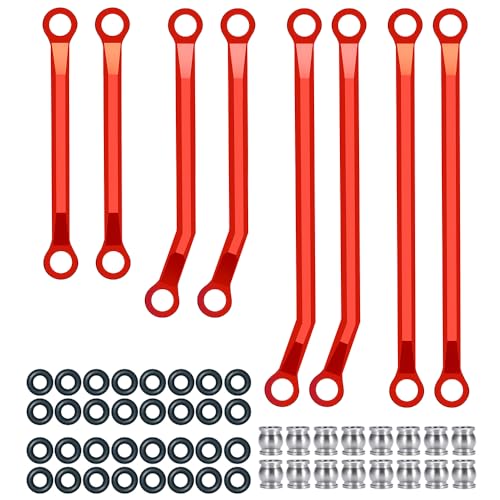 ZHRCFUN Erhöhter Bodenfreiheit Verknüpfungen CNC Chassis Links für TRX4M High Trail K10 Upgrade 1/18 RC Autos Upgrade Teile (Rot) von ZHRCFUN