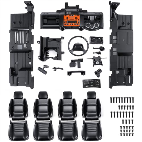 ZHRCFUN RC Car Interior Innendekoration Kits für 1/10 RC Crawler TRX4 Defender Upgrades Parts (Orange) von ZHRCFUN