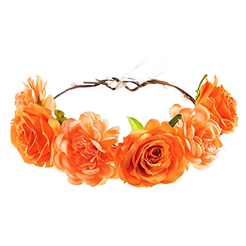 Fascinator für Damen, Blume, Fascinator für Frauen, Hochzeits-Fascinator-Hut, Netzfedern, Stirnband, Orange, Einheitsgröße von ZHSH