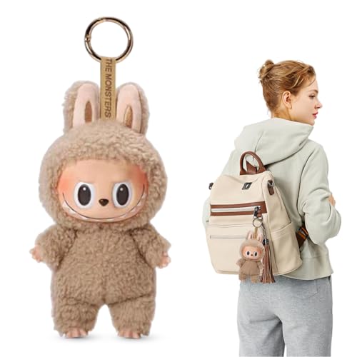 ZHSIHAI Labubu puppe, Labubu Popmart Monster Keychain, Labubu Plush Keychain, Labubu Plüsch Anhänger, Labubu Plush Doll, Geschenke für Jungen und Mädchen, Geschenke für Jungen und Mädchen(Aprikose) von ZHSIHAI