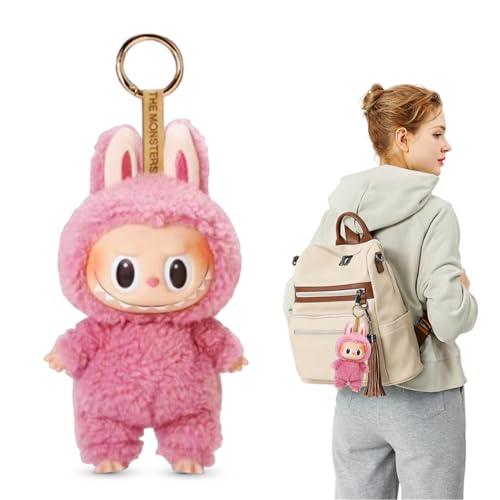 ZHSIHAI Labubu puppe, Labubu Popmart Monster Keychain, Labubu Plush Keychain, Labubu Plüsch Anhänger, Labubu Plush Doll, Geschenke für Jungen und Mädchen, Geschenke für Jungen und Mädchen(Rot) von ZHSIHAI