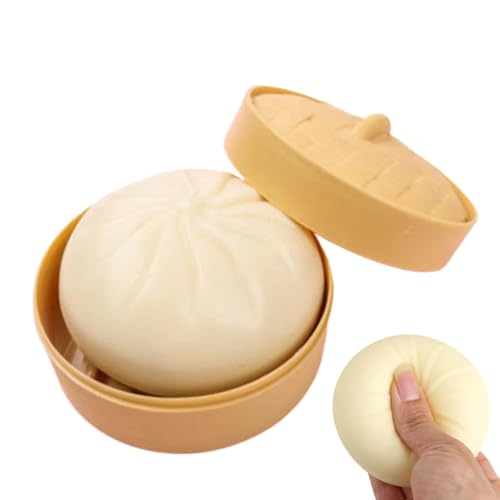 Dumpling Squishy Fidget Toy, Dumpling Stress Ball, Dutt Mit Lebensmitteldampfer Knödel Stressbälle Sensorisches Spielzeug Brötchen Stressbälle Für Erwachsene Und Kinder von ZHUMCCY