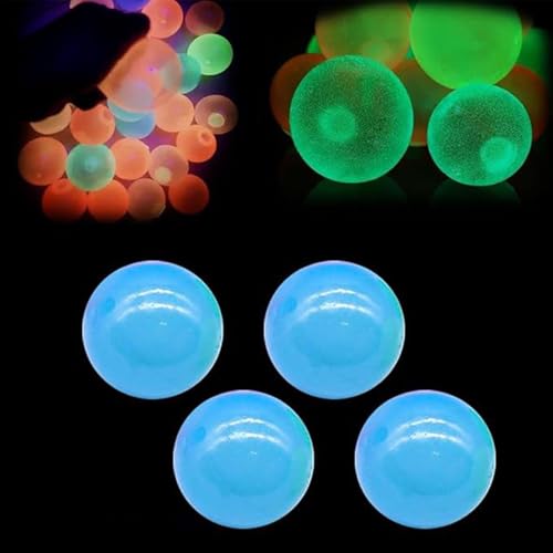 Leuchtende Klebrige Bälle, 4X Klebrige Wandbälle, Im Dunkeln Leuchtende Deckenkugeln, Stress Relief Toys Dehnbarer Sticky Glow Stressball, Traumbälle Für Teenager Und Erwachsene von ZHUMCCY