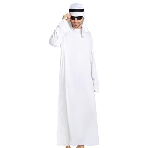 ZHUMCCY Arabisches Prinz Toga Kostüm Für Halloween | Arabischer Prinz Toga Kopfschmuck mit Cosplay-Set,Verkleidungszubehör und Wüstengewand für Cosplay, Maskerade und Bühne ZHUMCCY Arabisches Prinz Toga Kostüm Für Halloween | Arabischer Prinz Toga Kopfschmuck mit Cosplay-Set,Verkleidungszubehör und Wüstengewand für Cosplay, Maskerade und Bühne von ZHUMCCY