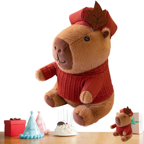 ZHUMCCY Capybara Plüschtier, Capybara Kuscheltier Mit Kleidung Niedliches Capybara Plüschtier Capybara Stofftier Spielzeug Für Kinder Weihnachten Geburtstage Kindertag, 25 cm von ZHUMCCY