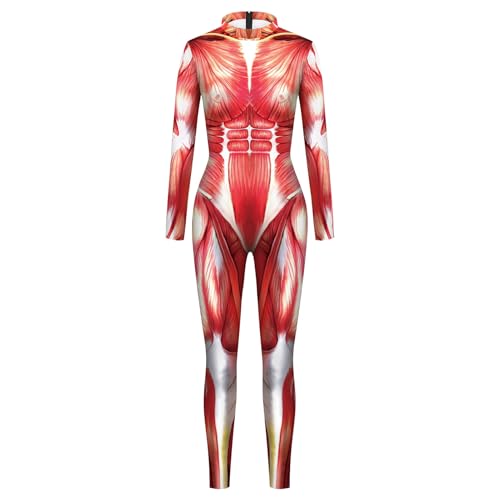 ZHUMCCY Halloween-Kostüm für Damen, bequem, muskelgemustert, lustiges Halloween-Cosplay-Kostüm für Bühnenauftritte, Fotoshootings, festlich ZHUMCCY Halloween-Kostüm für Damen, bequem, muskelgemustert, lustiges Halloween-Cosplay-Kostüm für Bühnenauftritte, Fotoshootings, festlich von ZHUMCCY