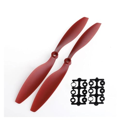 1 Paar 1045 10x4,5 CCW CW Propeller Prop for RC Multicopter Quadcopter F450(Red) von ZHUOHANG