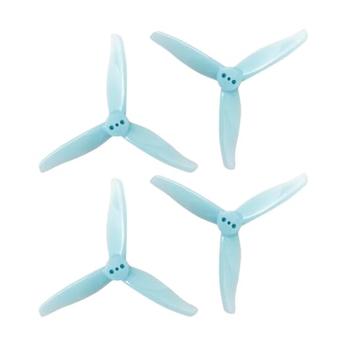 4 Paar 3 Zoll 3016 Mini Propeller 1,5 m 2mm Loch 3-Blatt Paddel CW CCW Propeller Prop for FPV Racing Flugzeug Spielzeug Quadcopter(1.5mm Blue) von ZHUOHANG