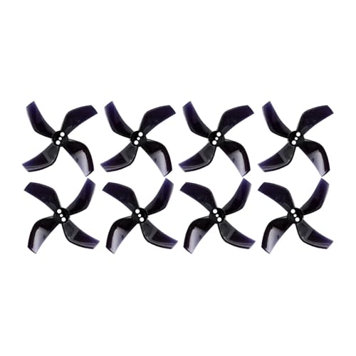 ZHUOHANG 4 Paar 8 Stück 2020 2 x 2 x 4 2 Zoll 50,3 mm D51 4-Blatt-PC-Propeller 1,5 mm for RC FPV Racing Freestyle Tinywhoop BETA85X Drohne(8pcs 2020 Black) von ZHUOHANG