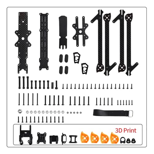 ZHUOHANG XL10 V6 10 Zoll Carbon Fiber FPV Rahmen Kit 420mm Radstand Long Range HD for O3 Air Unit C-AD-DX Vista RC Flugzeug Zubehör(Frame with 3D Print) von ZHUOHANG