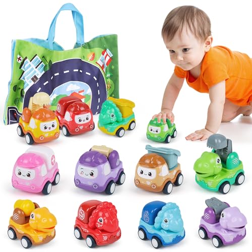 ZHUOYOU Kinder Spielzeugaotos für 1 Jahr Jungen, Baby Pull Back Truck Set, 12 Stück Kinderspielzeug Autos mit Spielzeugauto & Spielmatte, Kleinkind Geschenk für Junge Mädchen Alter 2 3 4 von ZHUOYOU