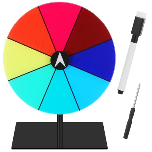 ZHXGO Glücksrad Spielzeug Mehrzweck, Glücksrad zum Drehen, Spinning Prize Wheel, 8 Slots Drehendes Preisrad Bunt Fortune Wheel, Farbe Tisch-Roulette-Spinner Gewinnrad für Messeparty Karneval von ZHXGO