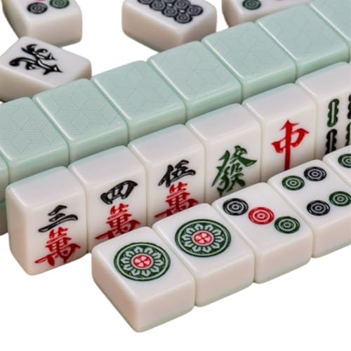 Chinesisches Mahjong-Set Mahjong-Fliesen-Set 144 Spielsteine ​​für chinesisches Spiel for Reisen Familientreffen Partys (Ma Jong, Mah Jongg, Majiang)(40:40x31x21cm) von ZHXQRP