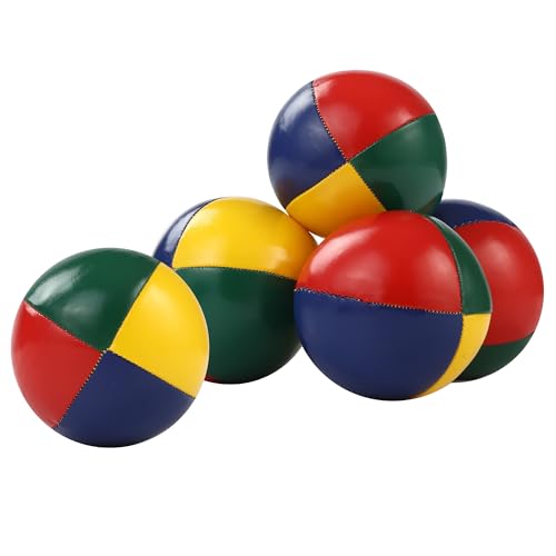 ZHYLUO 5er Set Jonglierbällen,Jonglierbälle für Kinder, Freizeitsport Jonglierbälle, Wasserdicht, Kunstleder, ideal für Kinder, Anfänger und Profis von ZHYLUO