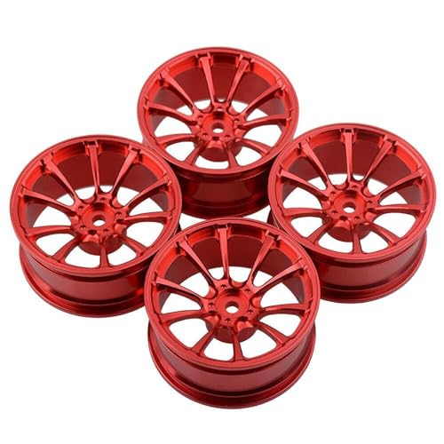 ZIBOXI 1/10 Onroad Drift Rc Car Wheels RIS Fit for Tamiya Tt01 Tt02 for Hpi Sprint2 (Color : Red 4pcs) von ZIBOXI