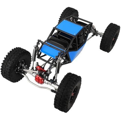 ZIBOXI 1/10 RC Simulation Klettern Crawler Rahmen DIY Mit SCX10 II 90046 Gerade Achsen Upgrade Auto Kit Teile Mit Käfig(Blue-Gray Axle) von ZIBOXI