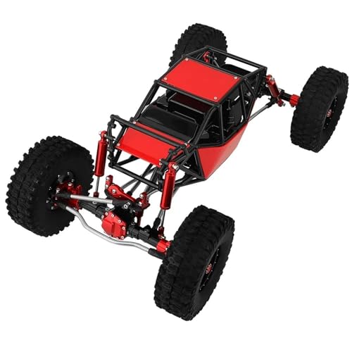 ZIBOXI 1/10 RC Simulation Klettern Crawler Rahmen DIY Mit SCX10 II 90046 Gerade Achsen Upgrade Auto Kit Teile Mit Käfig(Red-BlackRed Axle) von ZIBOXI