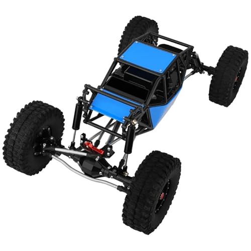 ZIBOXI 1/10 RC Simulation Klettern Crawler Rahmen DIY Mit SCX10 II Gerade Achsen Upgrade Auto Kit Teile Mit Käfig(Blue-Black Axle) von ZIBOXI